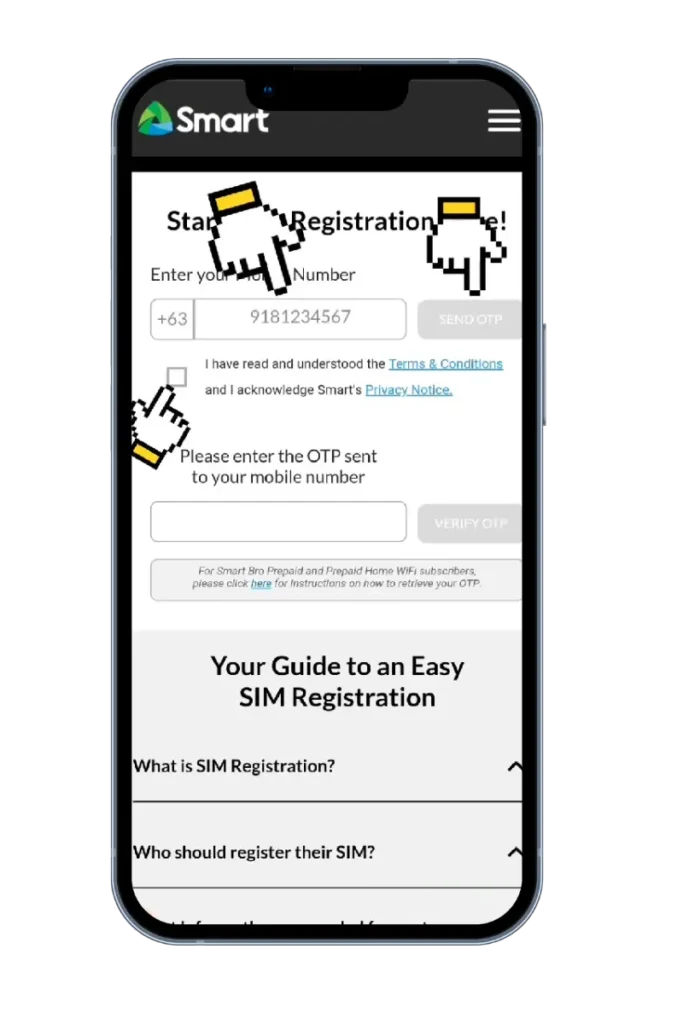 Enter Mobile Number and Click Send OTP